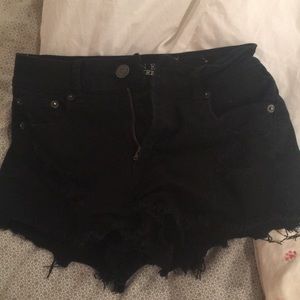 Black Jean shorts